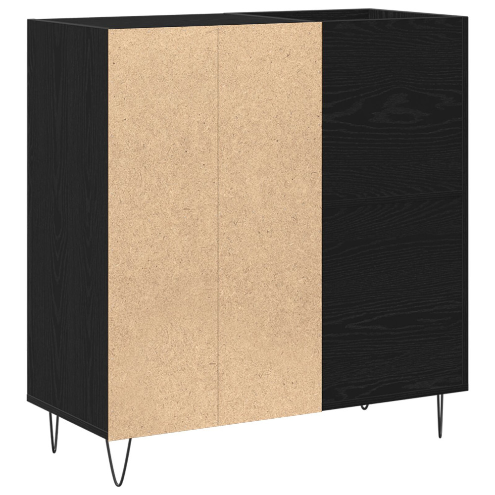 Produktbild för Skivskåp med hylla Svart Ek 85 x 38 x 89 cm Konstruerat trä