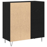 Produktbild för Skivskåp med hylla Svart Ek 85 x 38 x 89 cm Konstruerat trä