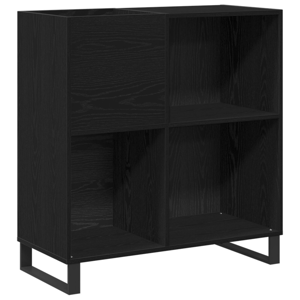 Produktbild för Skivskåp med hylla Svart Ek 85 x 38 x 89 cm Konstruerat trä