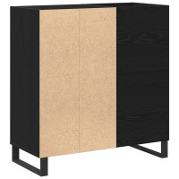 Produktbild för Skivskåp med hylla Svart Ek 85 x 38 x 89 cm Konstruerat trä