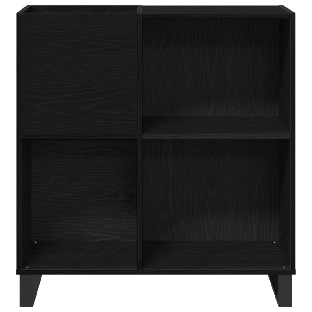 Produktbild för Skivskåp med hylla Svart Ek 85 x 38 x 89 cm Konstruerat trä