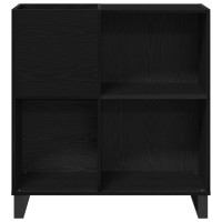 Produktbild för Skivskåp med hylla Svart Ek 85 x 38 x 89 cm Konstruerat trä