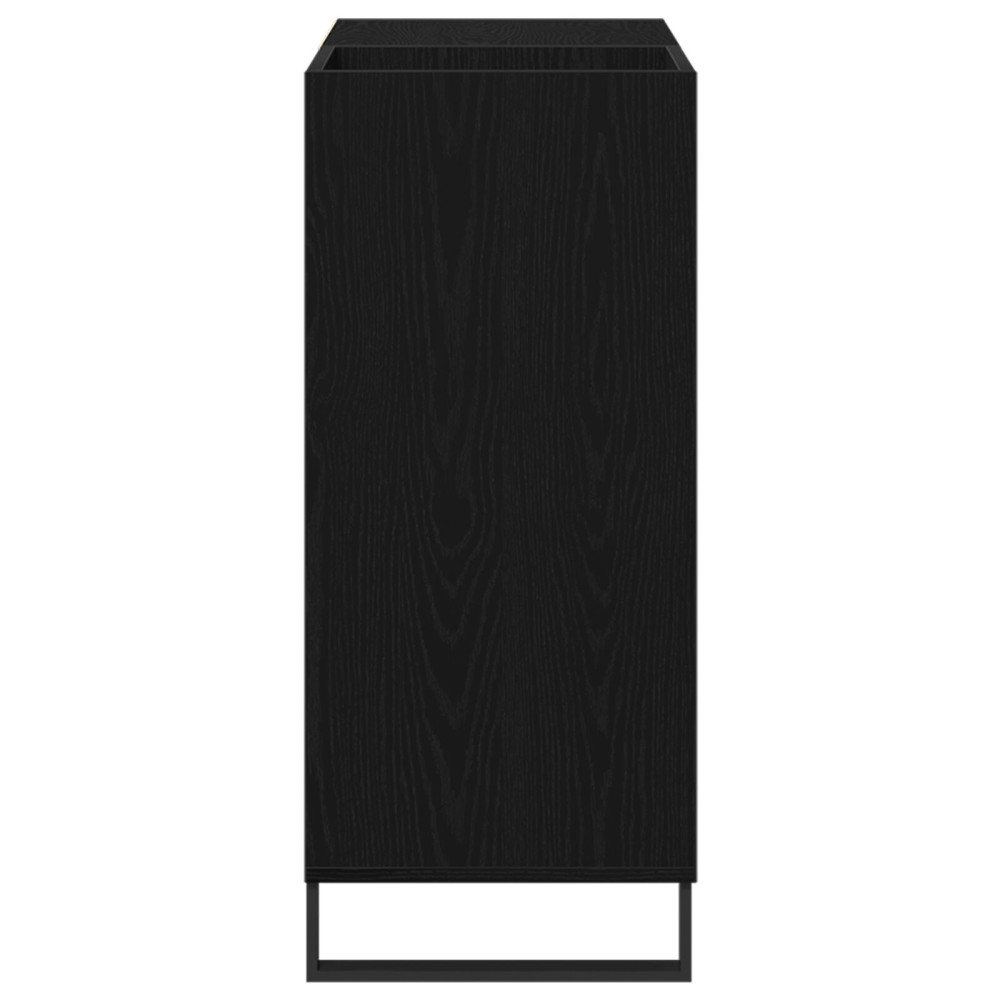 Produktbild för Skivskåp med hylla Svart Ek 85 x 38 x 89 cm Konstruerat trä