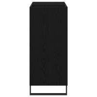 Produktbild för Skivskåp med hylla Svart Ek 85 x 38 x 89 cm Konstruerat trä