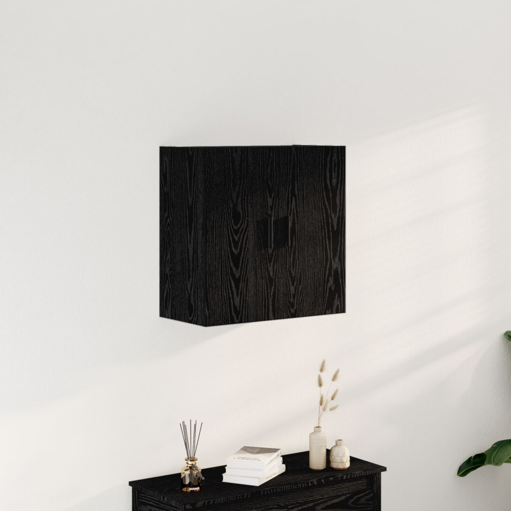 Produktbild för Väggmonterat skåp Svart Ek 60 x 31 x 60 cm Konstruerat trä