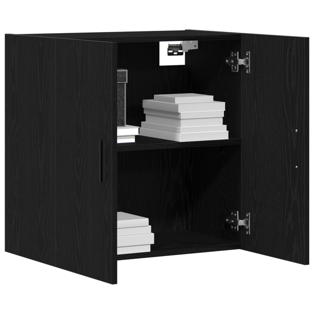 Produktbild för Väggmonterat skåp Svart Ek 60 x 31 x 60 cm Konstruerat trä