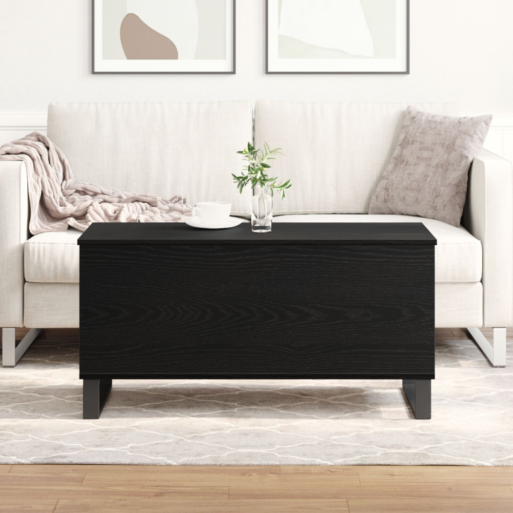 Produktbild för Kaffeebord Svart Ek 90 x 44,5 x 45 cm Konstruerat trä