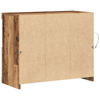 Produktbild för LED-sido bord Brun 81 x 37 x 66,5 cm Konstruerat trä