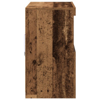 Produktbild för LED-sido bord Brun 81 x 37 x 66,5 cm Konstruerat trä
