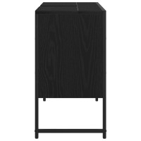 Produktbild för Badrumsskåp med handfat med lagring Svart Ek 80 x 30 x 60 cm