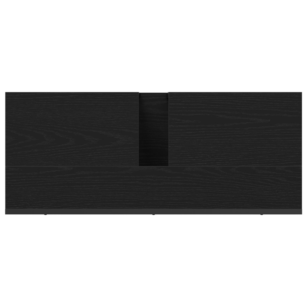 Produktbild för Badrumsskåp med handfat med lagring Svart Ek 80 x 30 x 60 cm