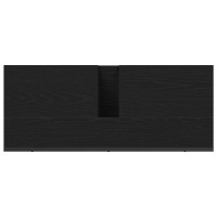 Produktbild för Badrumsskåp med handfat med lagring Svart Ek 80 x 30 x 60 cm