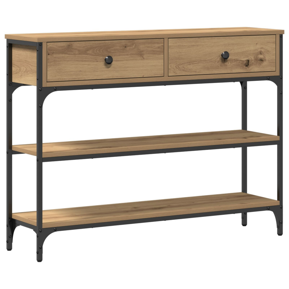 Produktbild för Konsolbord med låda Artisan Ek 100 x 25 x 75 cm Konstruerat trä