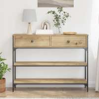 Produktbild för Konsolbord med låda Artisan Ek 100 x 25 x 75 cm Konstruerat trä