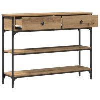 Produktbild för Konsolbord med låda Artisan Ek 100 x 25 x 75 cm Konstruerat trä