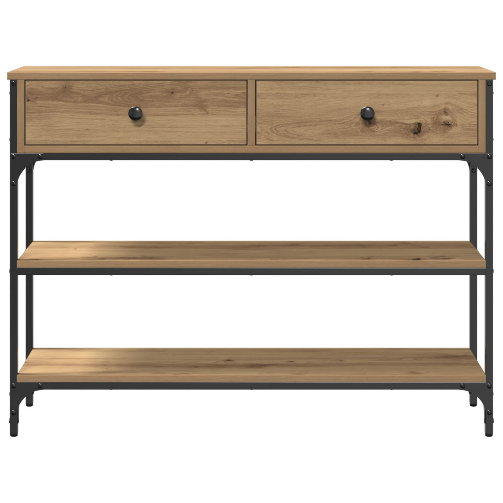 Produktbild för Konsolbord med låda Artisan Ek 100 x 25 x 75 cm Konstruerat trä