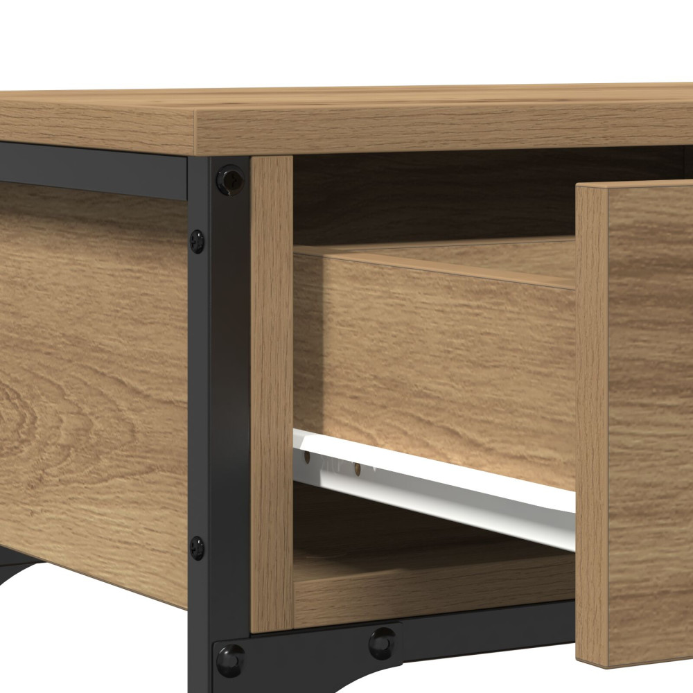 Produktbild för Konsolbord med låda Artisan Ek 100 x 25 x 75 cm Konstruerat trä