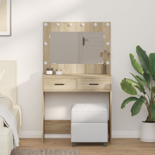 vidaXL Smyckebord Sonoma-ek 78,5 x 41 x 135 cm Konstruerat trä