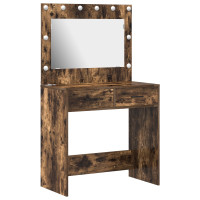 Produktbild för Smyckebord med låda Rökt ek 78,5 x 41 x 135 cm Konstruerat trä