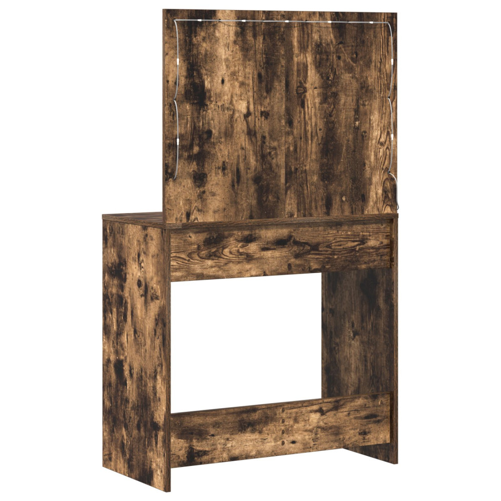 Produktbild för Smyckebord med låda Rökt ek 78,5 x 41 x 135 cm Konstruerat trä
