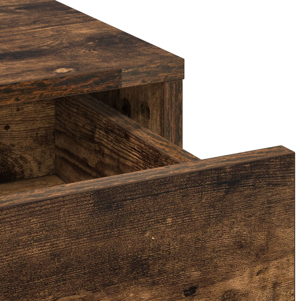Produktbild för Smyckebord med låda Rökt ek 78,5 x 41 x 135 cm Konstruerat trä