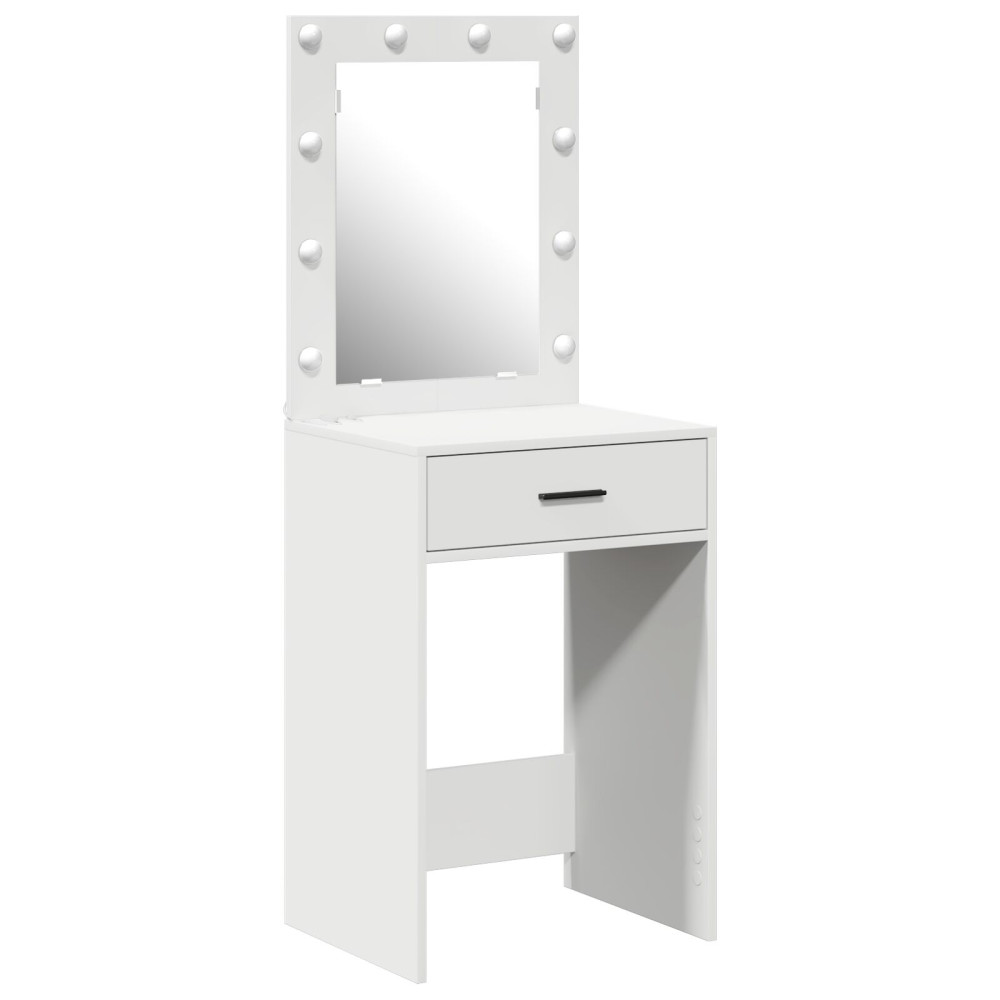 Produktbild för Smyckebord med låda Vit 50 x 41 x 135 cm Konstruerat trä