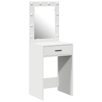 Produktbild för Smyckebord med låda Vit 50 x 41 x 135 cm Konstruerat trä
