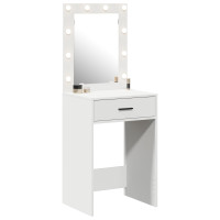 Produktbild för Smyckebord med låda Vit 50 x 41 x 135 cm Konstruerat trä