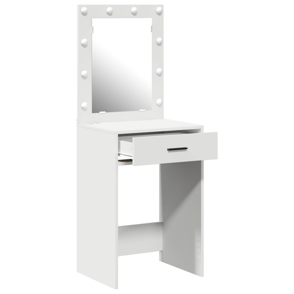 Produktbild för Smyckebord med låda Vit 50 x 41 x 135 cm Konstruerat trä