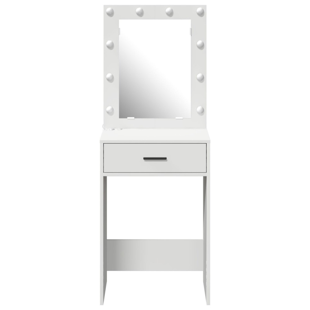 Produktbild för Smyckebord med låda Vit 50 x 41 x 135 cm Konstruerat trä
