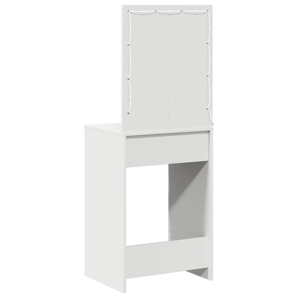 Produktbild för Smyckebord med låda Vit 50 x 41 x 135 cm Konstruerat trä