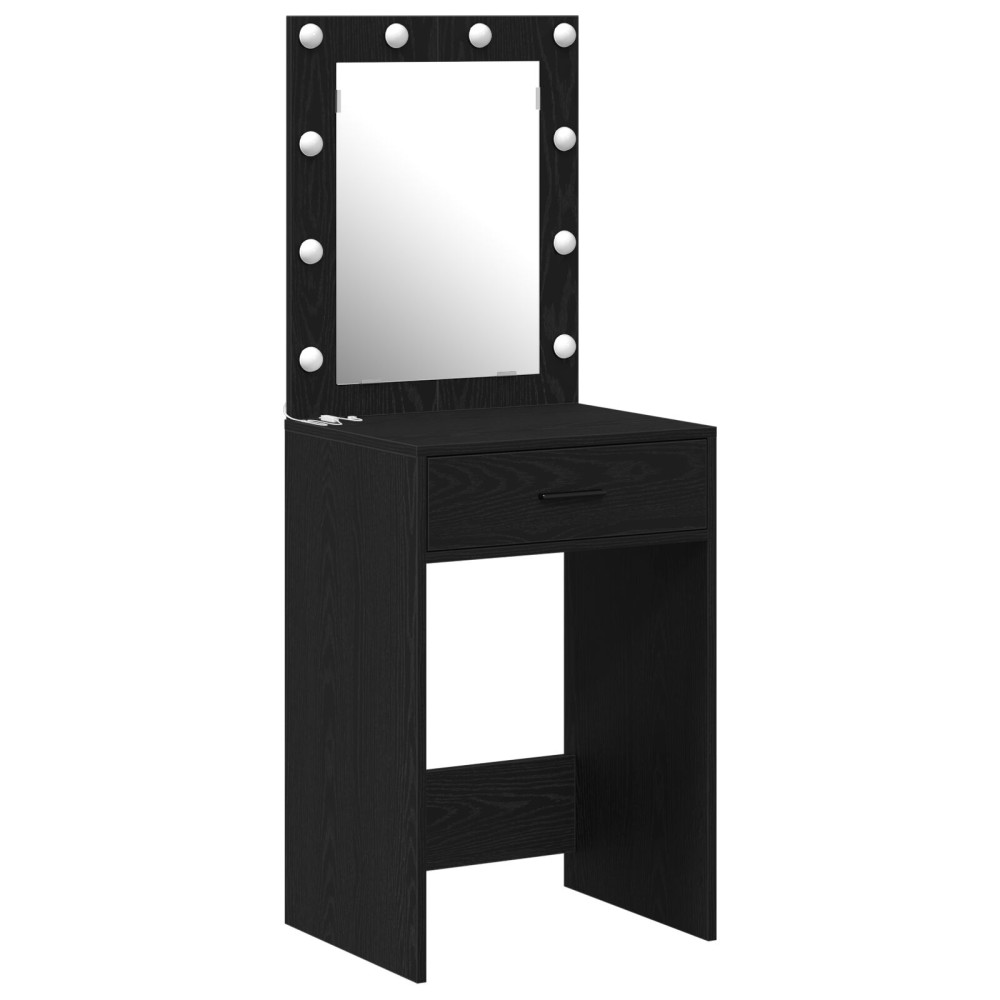 Produktbild för Smyckebord med låda Svart Ek 50 x 41 x 135 cm Konstruerat trä