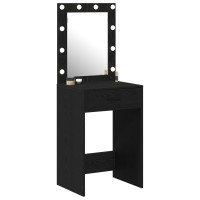 Produktbild för Smyckebord med låda Svart Ek 50 x 41 x 135 cm Konstruerat trä