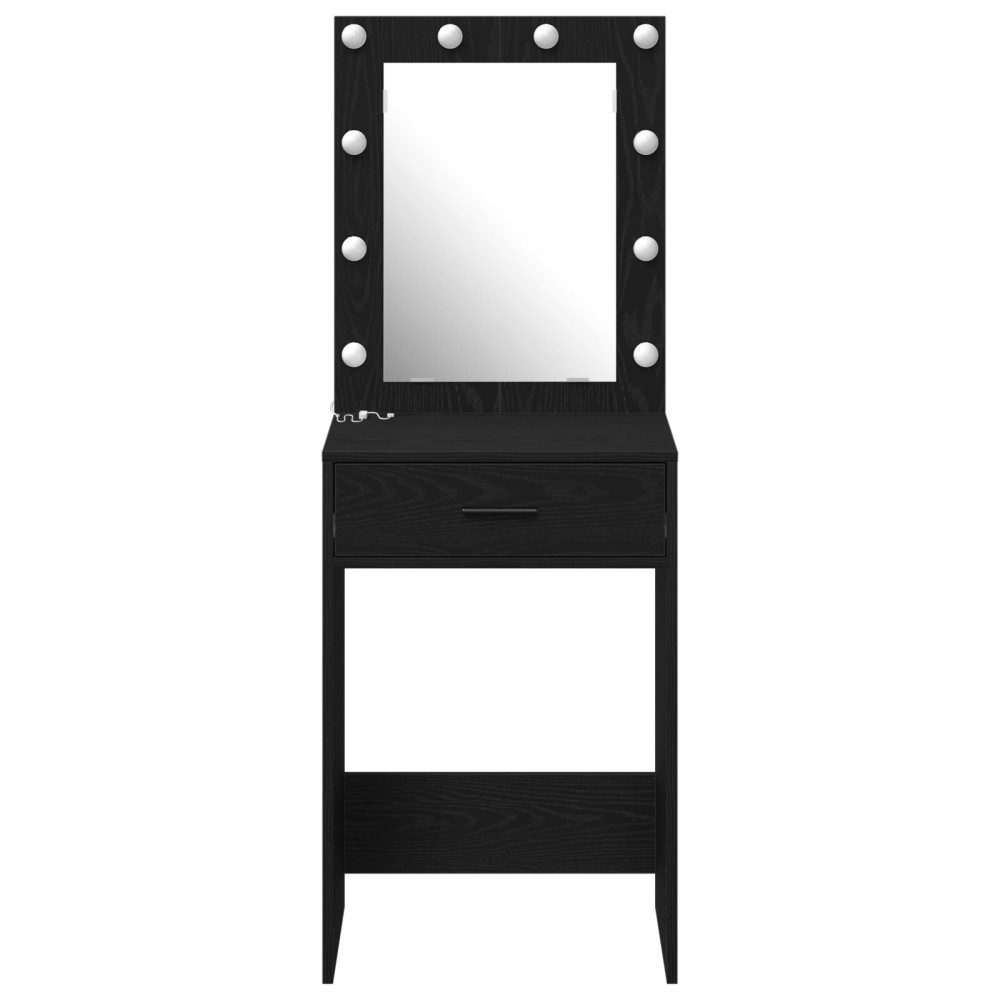 Produktbild för Smyckebord med låda Svart Ek 50 x 41 x 135 cm Konstruerat trä