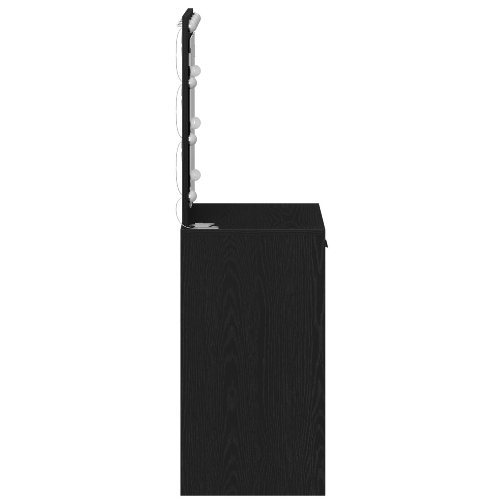Produktbild för Smyckebord med låda Svart Ek 50 x 41 x 135 cm Konstruerat trä