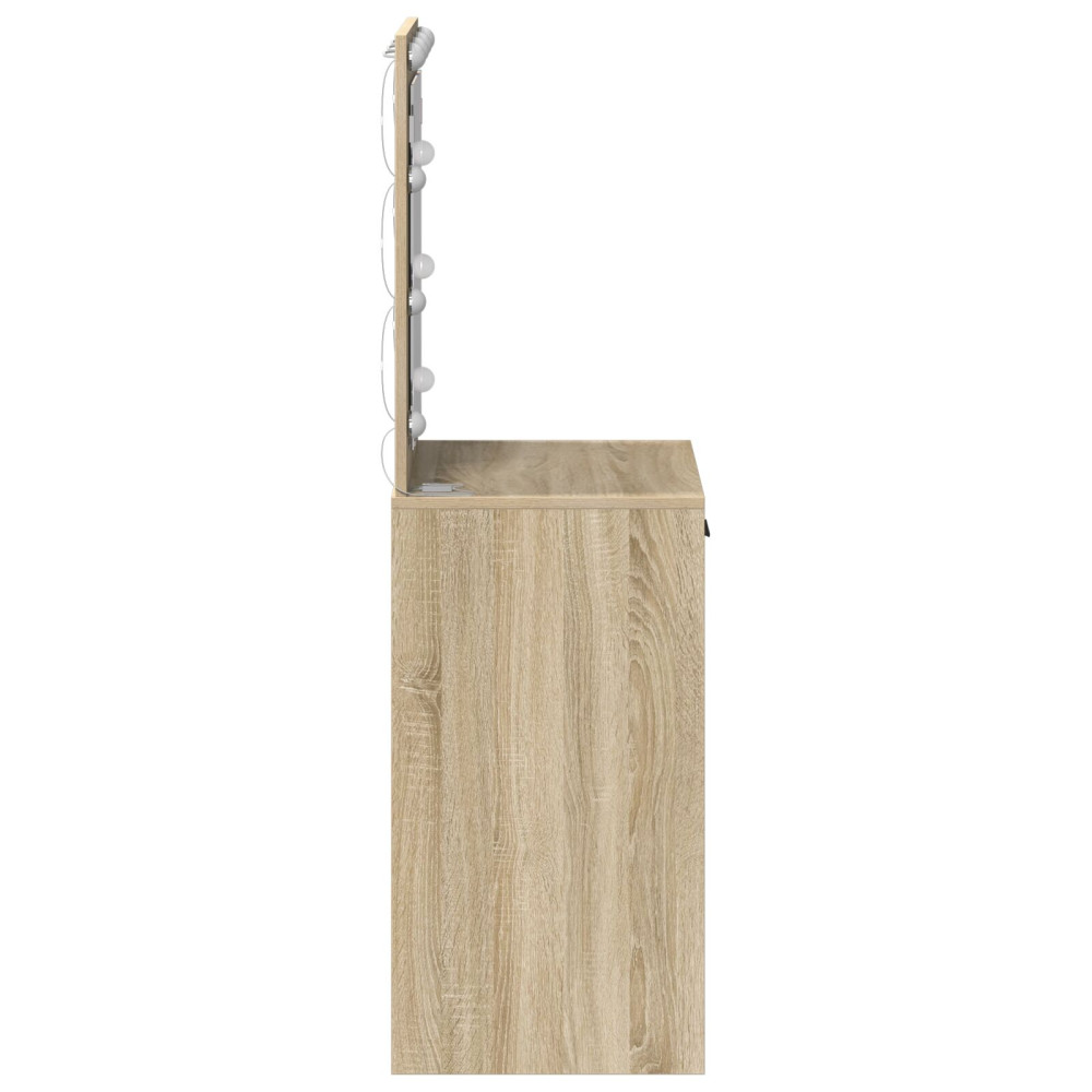 Produktbild för Smyckebord med låda Sonoma-ek 50 x 41 x 135 cm Konstruerat trä