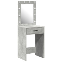 Produktbild för Smyckebord med låda Betonggrå 50 x 41 x 135 cm Konstruerat trä