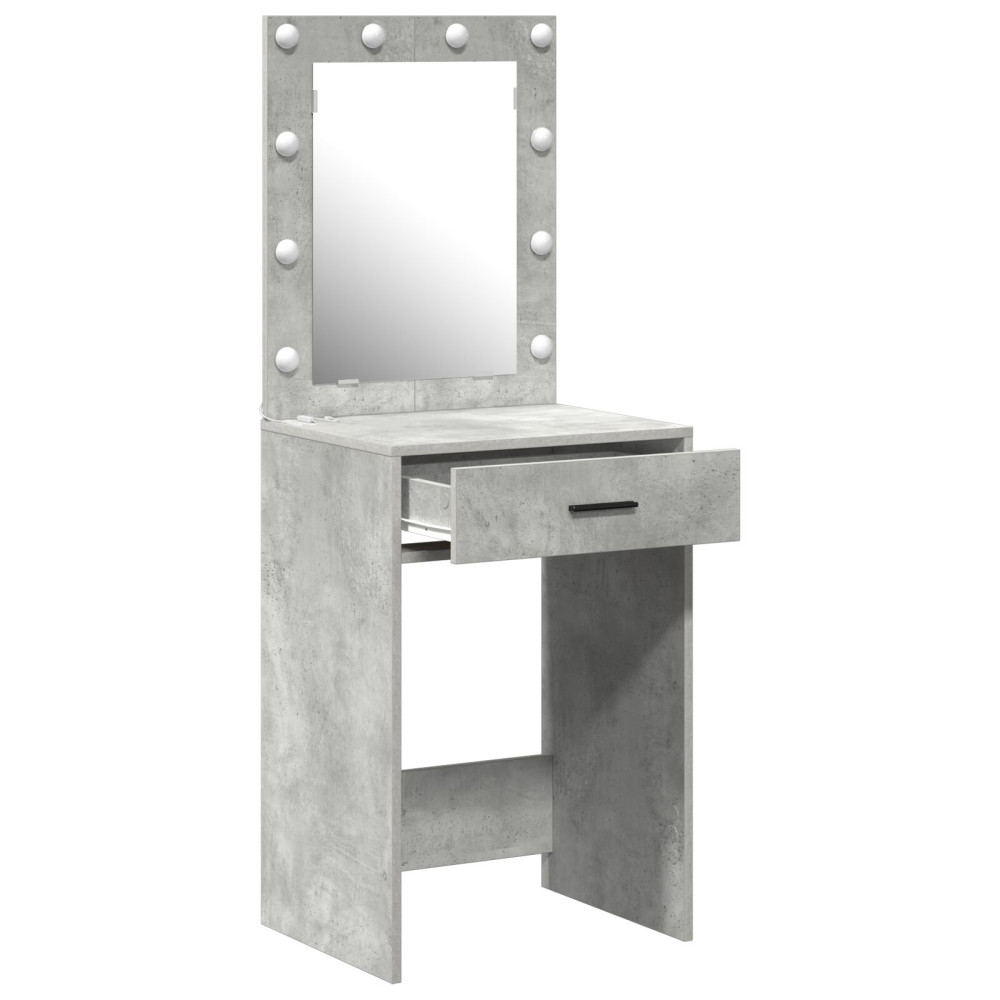 Produktbild för Smyckebord med låda Betonggrå 50 x 41 x 135 cm Konstruerat trä