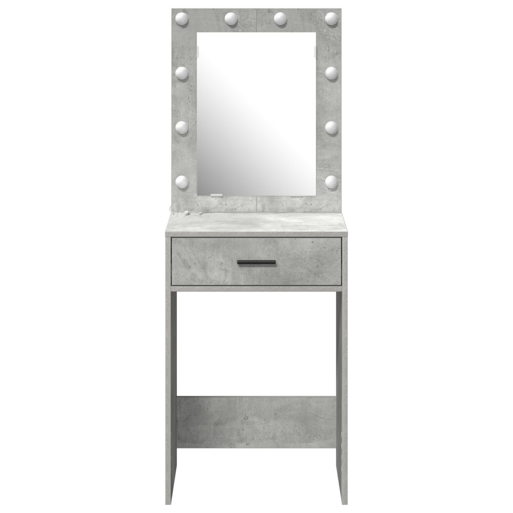 Produktbild för Smyckebord med låda Betonggrå 50 x 41 x 135 cm Konstruerat trä