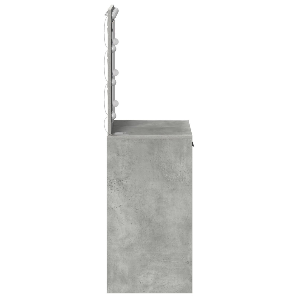 Produktbild för Smyckebord med låda Betonggrå 50 x 41 x 135 cm Konstruerat trä