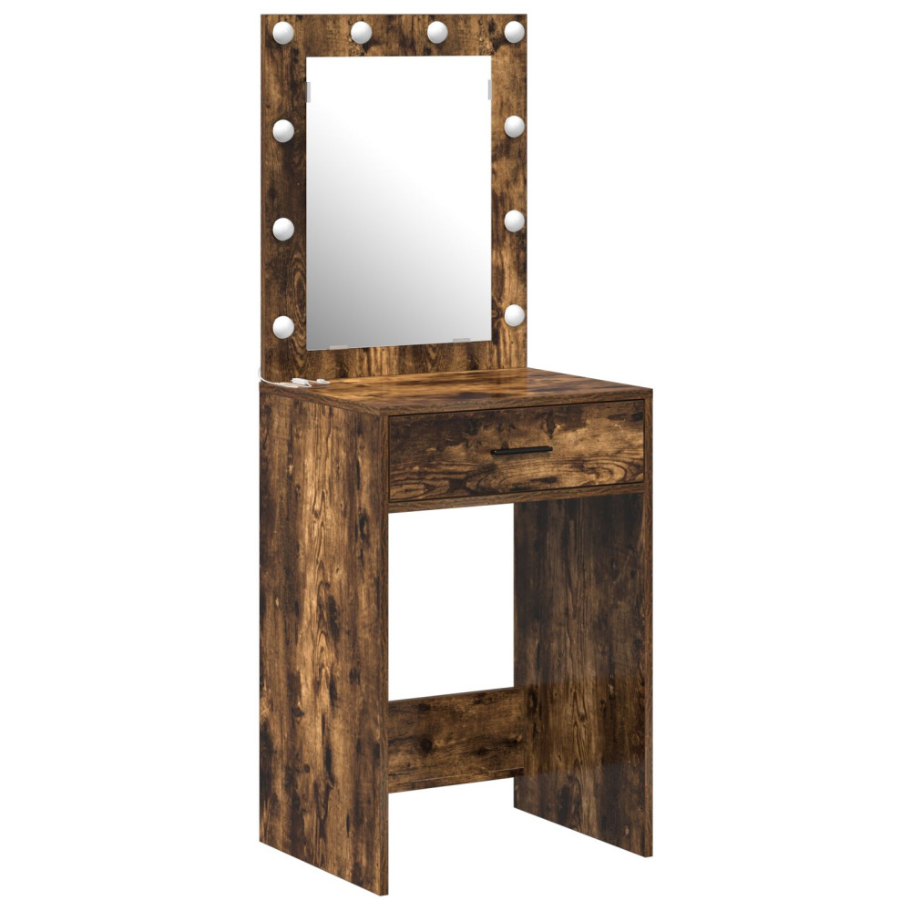 Produktbild för Smyckebord med låda Rökt ek 50 x 41 x 135 cm Konstruerat trä