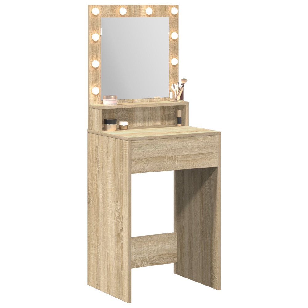 Produktbild för Smyckebord med hylla Sonoma-ek 50 x 41 x 135 cm Konstruerat trä
