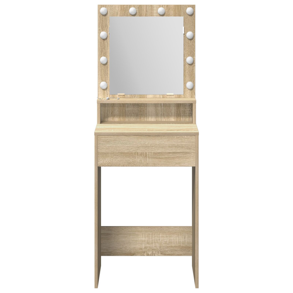 Produktbild för Smyckebord med hylla Sonoma-ek 50 x 41 x 135 cm Konstruerat trä
