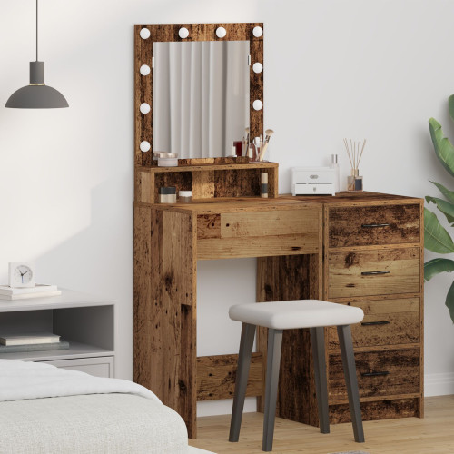 vidaXL Smyckebord Gammalt trä 50 x 41 x 135 cm Konstruerat trä