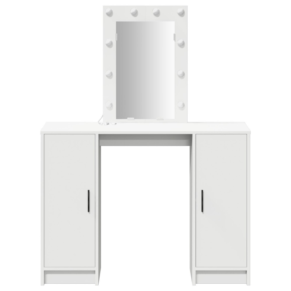 Produktbild för Smyckebord med lagring Vit 102 x 33 x 135 cm Konstruerat trä