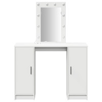 Produktbild för Smyckebord med lagring Vit 102 x 33 x 135 cm Konstruerat trä