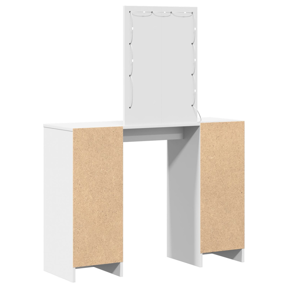Produktbild för Smyckebord med lagring Vit 102 x 33 x 135 cm Konstruerat trä