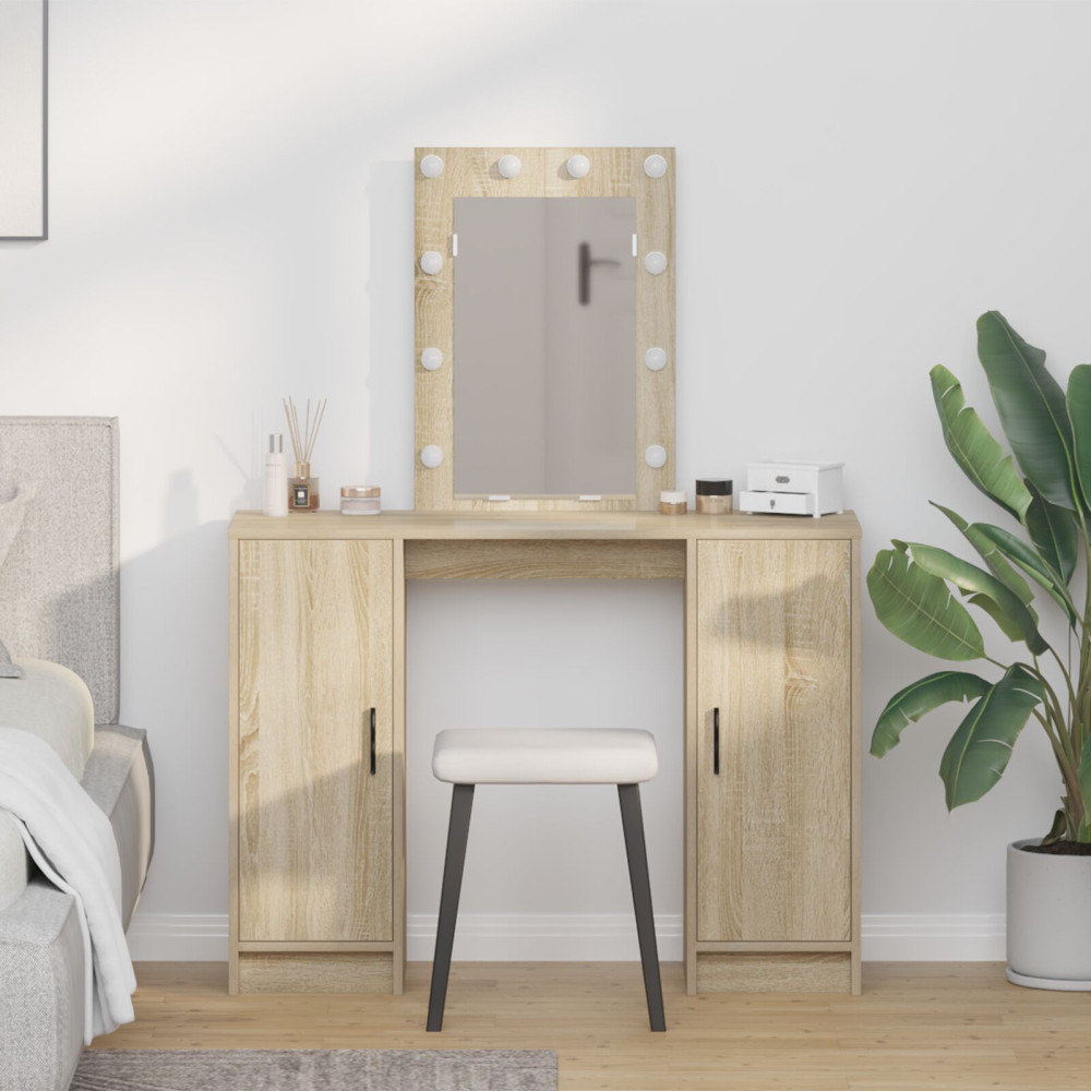 Produktbild för Smyckebord med lagring Brun 102 x 33 x 135 cm Konstruerat trä
