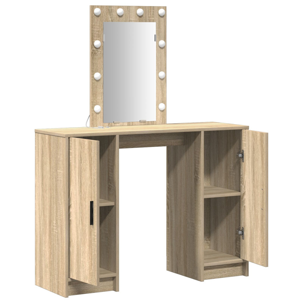 Produktbild för Smyckebord med lagring Brun 102 x 33 x 135 cm Konstruerat trä