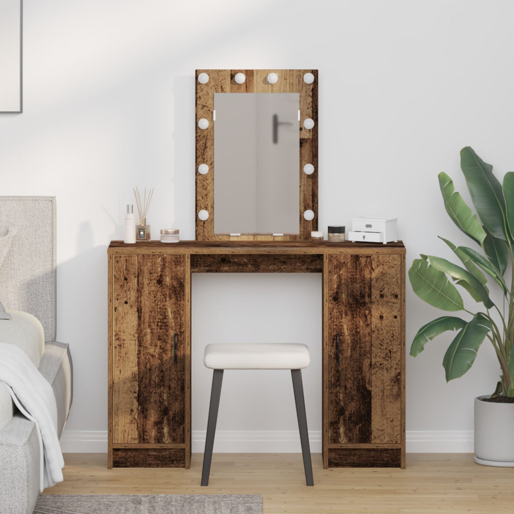 Produktbild för Smyckebord med lagring Brun 102 x 33 x 135 cm Konstruerat trä